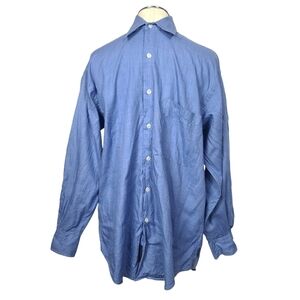 Britches Of Georgetowne Blue Button Down Long Sleeve Shirt 14.5-32
